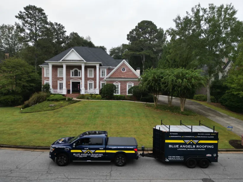 Blue Angels Roofing past projects showcasing high-quality residential, commercial, and exterior roofing services in Georgia and Alabama